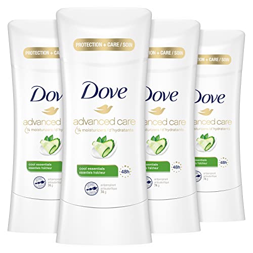 Dove Antiperspirant Deodorant with 48 Hour Protection Advance Cool Essentials Deodorant for Women, 2.6 Ounce (Pack of 4)