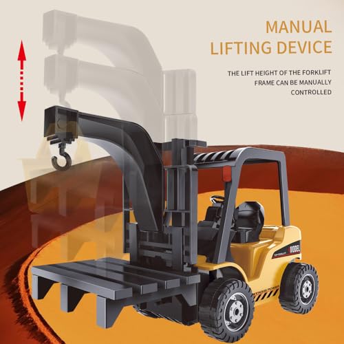 Remote Control Forklift- 11 Channel Full Functional Professional RC Forklift Construction Toys with Lights and Sounds, Engineering Car Toy Boy Gift …