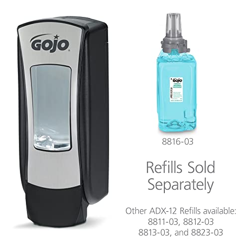 GOJO ADX-12 Push-Style Foam Soap Dispenser, Chrome/Black, for 1250 mL GOJO ADX-12 Soap Refills (Pack of 1) – 8888-06
