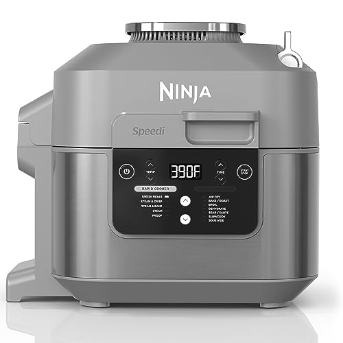 Ninja SF301 Speedi Rapid Cooker & Air Fryer, 6-Quart Capacity, 12-in-1 Functions to Steam, Bake, Roast, Sear, Sauté, Slow Cook, Sous Vide & More, 15-Minute Speedi Meals All In One Pot, Sea Salt Gray