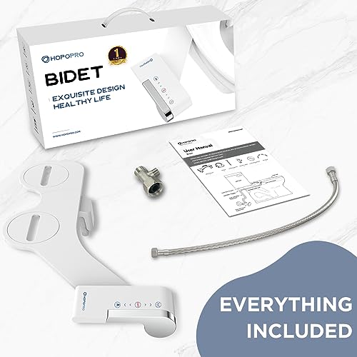 Bidet Attachment for Toilet, Non-Electric Bidet Ultra-Slim Dual Nozzle (Feminine/Rear Wash), Fresh Cold Water Sprayer Bidets for Existing Toilets with Adjustable Pressure Control Easy to Install
