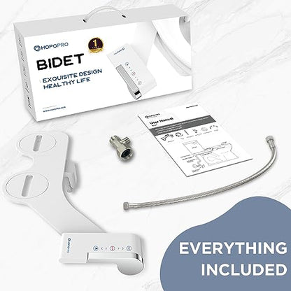 Bidet Attachment for Toilet, Non-Electric Bidet Ultra-Slim Dual Nozzle (Feminine/Rear Wash), Fresh Cold Water Sprayer Bidets for Existing Toilets with Adjustable Pressure Control Easy to Install