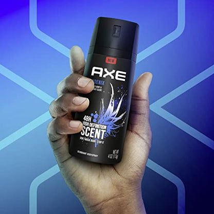 Axe Body Spray Deodorant For Long Lasting Odor Protection, Phoenix Deodorant For Men Formulated Without Aluminum 4oz 4 Count