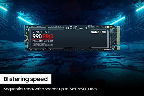 Samsung 990 PRO Series - 2TB PCIe Gen4. X4 NVMe 2.0c - M.2 Internal SSD (MZ-V9P2T0B/AM)