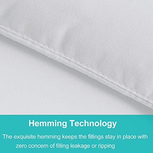 MERITLIFE Comforter Queen Size All Season Soft Down Alternative Comforter Lightweight & Breathable 2100 Series Reversible Duvet Insert with Corner Ties-Machine Washable (White Queen,88"x88")