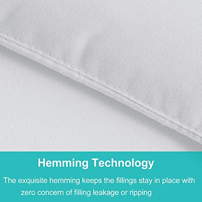 MERITLIFE Comforter Queen Size All Season Soft Down Alternative Comforter Lightweight & Breathable 2100 Series Reversible Duvet Insert with Corner Ties-Machine Washable (White Queen,88"x88")