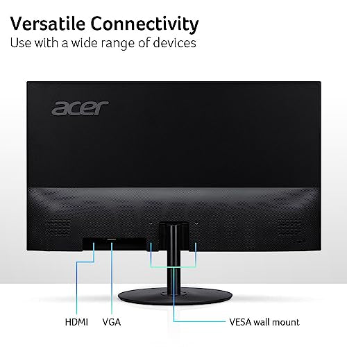 Acer SB242Y EBI 23.8" Full HD (1920 x 1080) IPS Zero-Frame Gaming Office Monitor | AMD FreeSync Technology Ultra-Thin Stylish Design 100Hz 1ms (VRB) Low Blue Light Tilt HDMI & VGA Ports