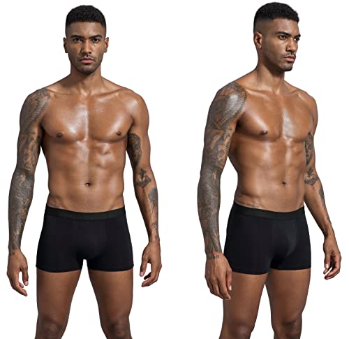 SMNDY Men's Underwear Boxer Briefs Soft Cotton No Ride-up Trunks Breathable Sports Underwear 5 Pack-HTB-5B-L