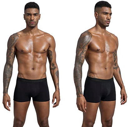 SMNDY Men's Underwear Boxer Briefs Soft Cotton No Ride-up Trunks Breathable Sports Underwear 5 Pack-HTB-5B-L