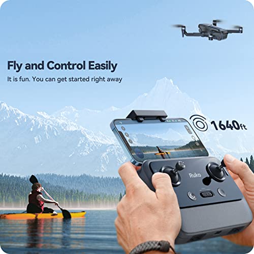 Ruko U11PRO First Drone with Camera for Adults, 4K UHD Camera, Advanced Controller, 52 Mins Fly Fun Time 2 Extra Batteries, GPS Auto Return, Indoor-Outdoor Mode, Scale 5 Wind Resistance, Beginners