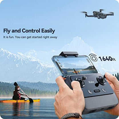 Ruko U11PRO First Drone with Camera for Adults, 4K UHD Camera, Advanced Controller, 52 Mins Fly Fun Time 2 Extra Batteries, GPS Auto Return, Indoor-Outdoor Mode, Scale 5 Wind Resistance, Beginners