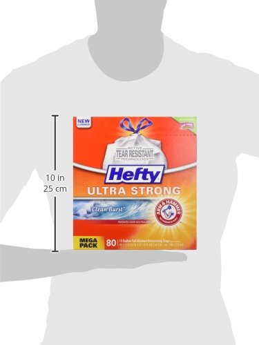 ADD 3 TO YOUR CART! Hefty Ultra Strong Tall Kitchen Trash Bags, Clean Burst Scent, 13 Gallon, 240 Count