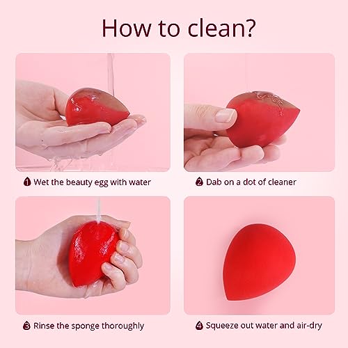 BEAKEY 5 Pcs Makeup Sponges Set, Latex-Free Blender, Perfect for Liquid, Cream, Powder, Soft Wonder Blender Boun Boun Beauty Sponges, Beauty Gift Set