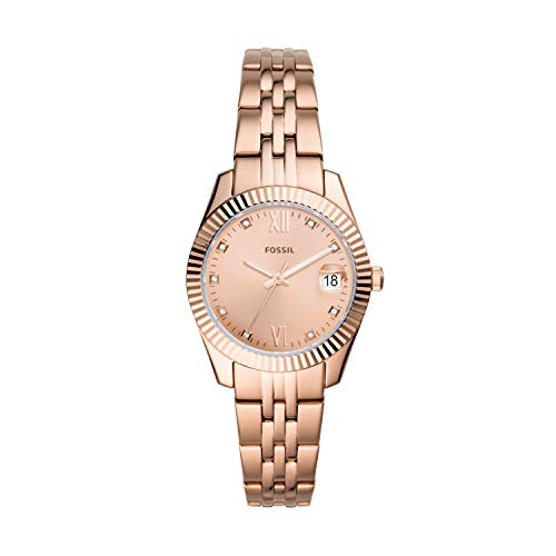Fossil Women's Scarlette Mini Quartz Stainless Steel Three-Hand Watch, Color: Rose Gold (Model: ES4898)