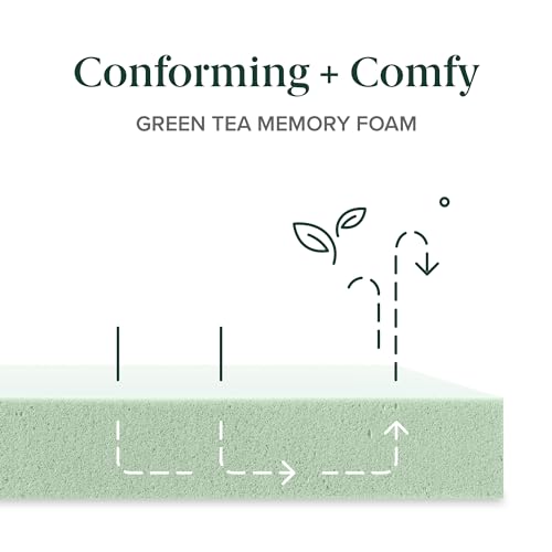 ZINUS 6 Inch Green Tea Memory Foam Mattress, Fiberglass Free, Patented Custom Contour Support, Sturdy Base Foam, CertiPUR-US Certified, Bed-in-a-box, Narrow Twin, White