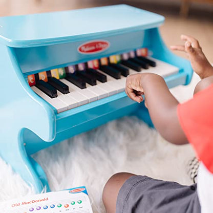 Melissa & Doug Learn-to-Play Piano With 25 Keys and Color-Coded Songbook - Blue - Toy Piano For Baby, Kids Piano Toy, Toddler Piano Toys For Ages 3+