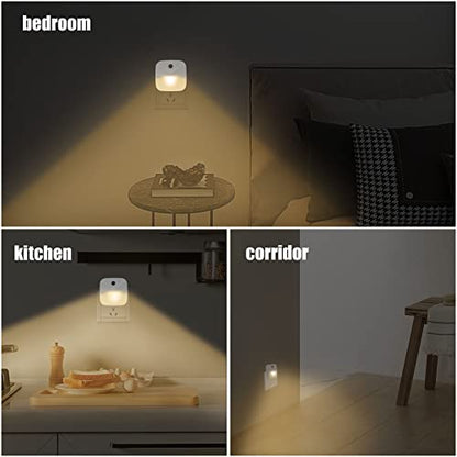 podiality LED Night Light [4 Pack] Smart Light Sensor Suitable for Bedroom, Bathroom, Toilet, Stairs, Kitchen, Hallway(Warm Light)