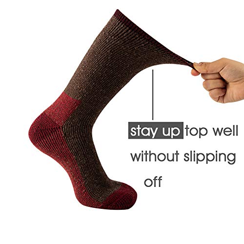KAVANYISO Men's Merino Wool Hiking Socks Breathable Athletic Crew Thicken