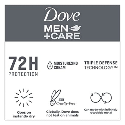 Dove Men+Care Antiperspirant Deodorant Dry Spray Clean Comfort 3 Count For Men 48-hour Sweat and Odor Protection with Triple Defense Technology 3.8 oz