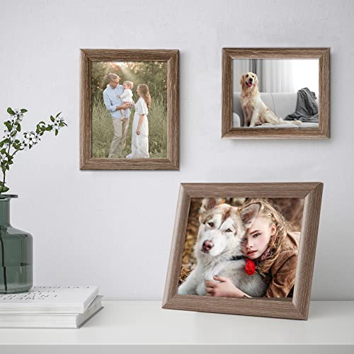 4x6 Picture Frames Rustic with High Definition Glass, Distressed Farmhouse Picture Frame for Wall or Tabletop Display, Photo Frames, Set of 6