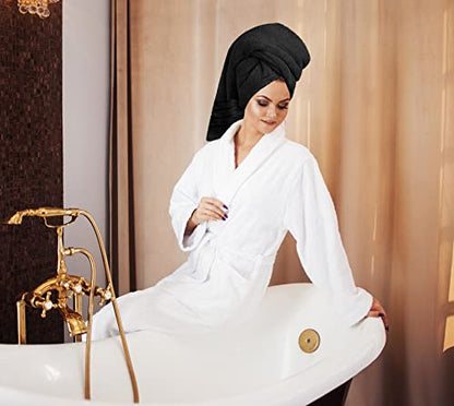 Utopia Towels 8-Piece Luxury Towel Set, 2 Bath Towels, 2 Hand Towels, and 4 Wash Cloths, 600 GSM 100% Ring Spun Cotton Highly Absorbent Viscose Stripe Towels Ideal for Everyday use (Black)