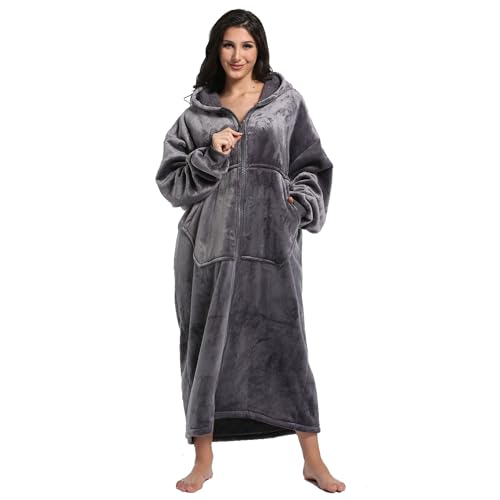 NIMOJIRO Wearable Blanket,Winter Oversized Blanket Hoodie With Huge Pockets Comfortable Soft And Fluffy for Adult Women Men…
