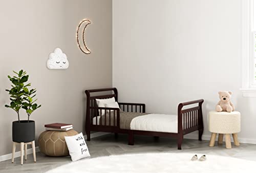 Graco Classic Sleigh Toddler Bed with Premium Foam Crib and Toddler Mattress - Espresso