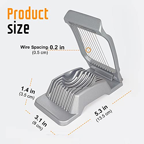 Yuzxaun Slicer for Hard Boiled Eggs, Stainless Steel Wire, Heavy Duty Aluminium Egg Cutter Dishwasher Safe for Strawberry Soft Fruit