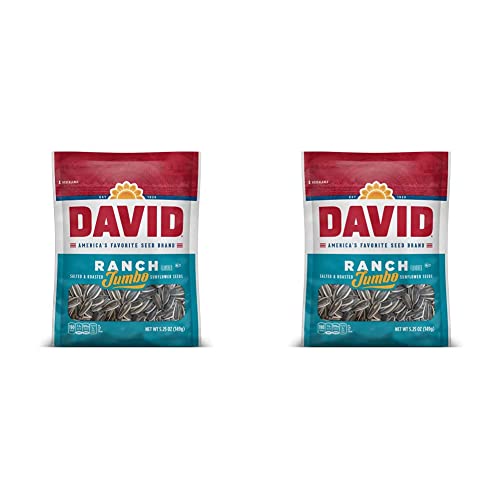 DAVID SEEDS Roasted and Salted Ranch Jumbo Sunflower Seeds, 5.25 oz (Pack of 2)
