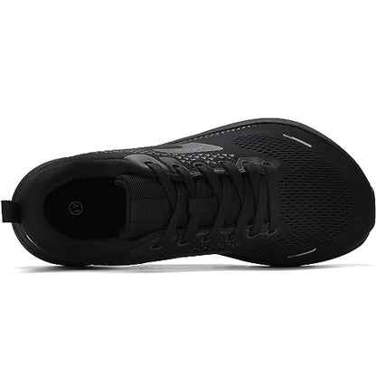JJMIMAIFJ Wide Toe Box Shoes for Men Extra Wide Width Zero Drop Running Shoes Lightweight Breathable Neutral Cushioned Walking Shoes Athletic Tennis Wide Shoes Black