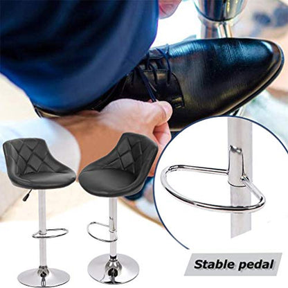 Counter Height Bar Stools Set of 2 Barstools Swivel Stool Height Adjustable Bar Chairs with Back PU Leather Swivel Bar Stool Kitchen Counter Stools Dining Chairs