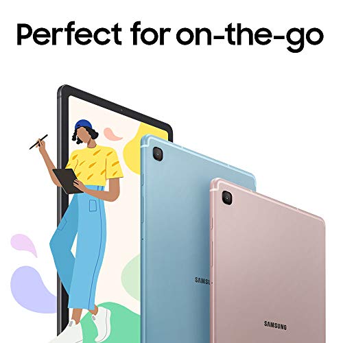 SAMSUNG Galaxy Tab S6 Lite 10.4" 128GB Android Tablet, S Pen Included, Slim Metal Design, AKG Dual Speakers, Long Lasting Battery, US Version, 2020, Chiffon Rose