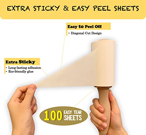 HapChron Lint Rollers Extra Sticky for Pet Hair [800 Sheets/4 Handles], Lint Remover Go Beyond Animal Fur, Dust and Other Dirt, Dog & Cat Hair Remover Rollers for Clothes, Furniture, Carpet, Car etc