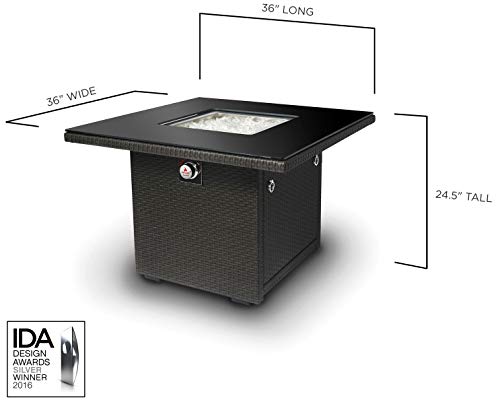 Outland Living 410 Series - 36-Inch Outdoor Propane Gas Fire Table, Slate Grey/Square