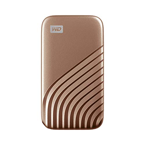 WD 1TB My Passport SSD Portable External Solid State Drive, Gold, Sturdy and Blazing Fast, Password Protection with Hardware Encryption - WDBAGF0010BGD-WESN