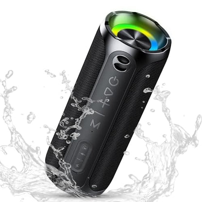 Portable Bluetooth Speakers, IPX7 Waterproof Speaker Bluetooth Wireless, 20W Loud Stereo Sound, 24H Playtime, RGB Lights, Dual Pairing, Bluetooth 5.3 Wireless Speaker for Travel Outdoor Home