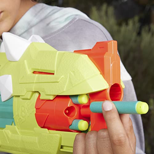 NERF DinoSquad Armorstrike Dart Blaster, 16 Darts, Indoor and Outdoor Games, Dinosaur Toys for 8 Year Old Boys and Girls and Up
