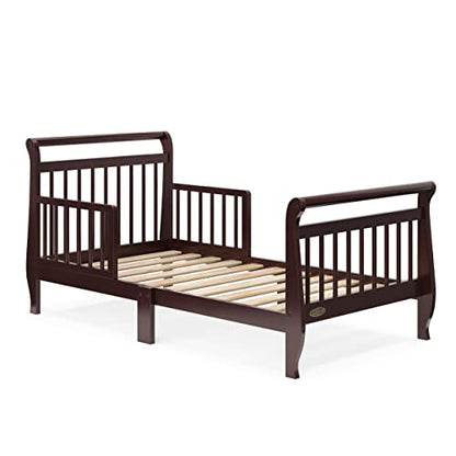 Graco Classic Sleigh Toddler Bed with Premium Foam Crib and Toddler Mattress - Espresso