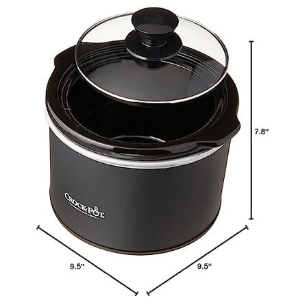 Crock-Pot Mini 1.5 Quart Round Manual Slow Cooker, Black (SCR151)