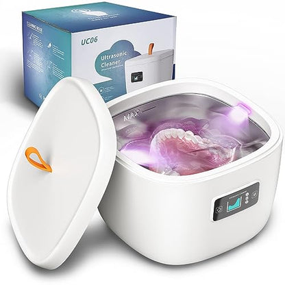 Ultrasonic Jewelry Cleaner Machine, Automatic Ultra Sonic Cleaner for Rings, Glasses, Jewelry, Portable Dentures Cleaner with Three Clean Modes 5 min /8 min /10 min - 45 kHz 225ML