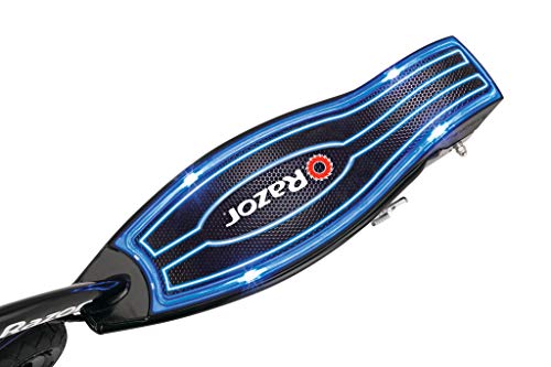 Razor E100 Glow Electric Scooter for Kids Age 8+, LED Light-Up Deck, 8" Air-filled Front Tire, Up to 40 Minutes Continuous Ride Time