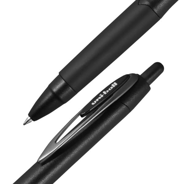 uniball 207 Plus+ Retractable Gel Pens 12 Pack in Black with 0.7mm Medium Point Pen Tips - Uni-Super Ink+ is Smooth, Vibrant, and Protects Against Water, Fading, and Fraud
