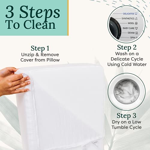 Zen Bamboo Wedge Pillows for Sleeping - Luxury Foam Leg Elevation Pillow for Leg & Back Discomfort w/Removable Cover