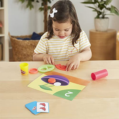 Play-Doh Create and Count Numbers Playset Preschool Toy for Kids 3 Years and Up with 6 Double-Sided Playmats, 10 Counting Flashcards, and 6 Cans of Modeling Compound, Non-Toxic (Amazon Exclusive)