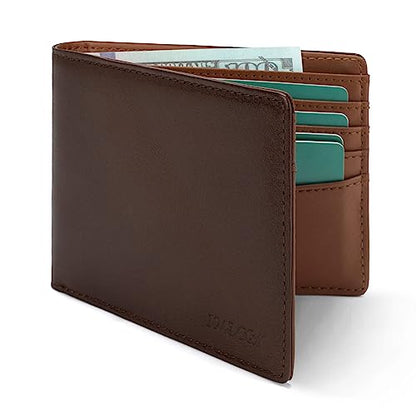 IMDCGYY Slim Wallet for Men Genuine Leather Carbon Fiber Card Holder Money Clip Rfid Blocking Mens Front Pocket Wallet