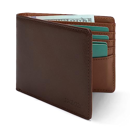IMDCGYY Slim Wallet for Men Genuine Leather Carbon Fiber Card Holder Money Clip Rfid Blocking Mens Front Pocket Wallet