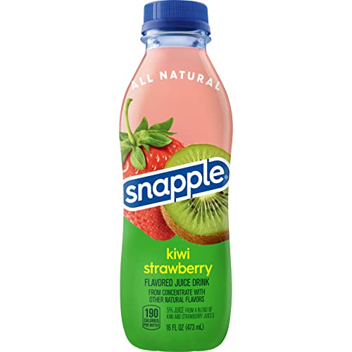 Snapple Kiwi Strawberry Juice Drink, 16 fl oz recycled plastic bottle, Pack of 12