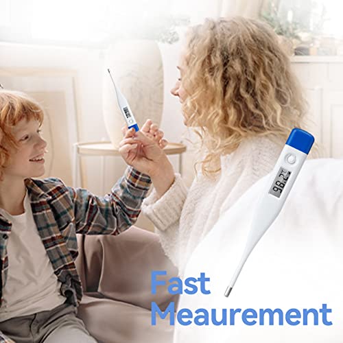 Berrcom Digital Thermometer for Adults and Kids, Oral Thermometer for Fever Rectal Underarm Thermometer for Babies with Fever Alarm Medical Thermometer with C/F Switchable