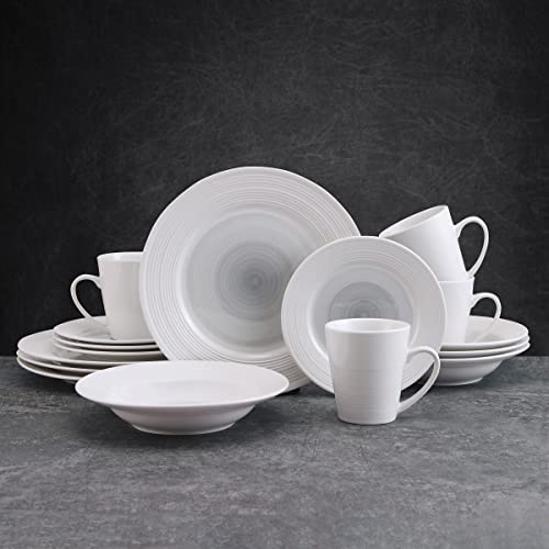 Pfaltzgraff Annie 16 Piece Dinnerware Set, Service for 4, Gray