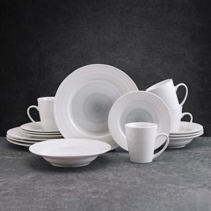 Pfaltzgraff Annie 16 Piece Dinnerware Set, Service for 4, Gray